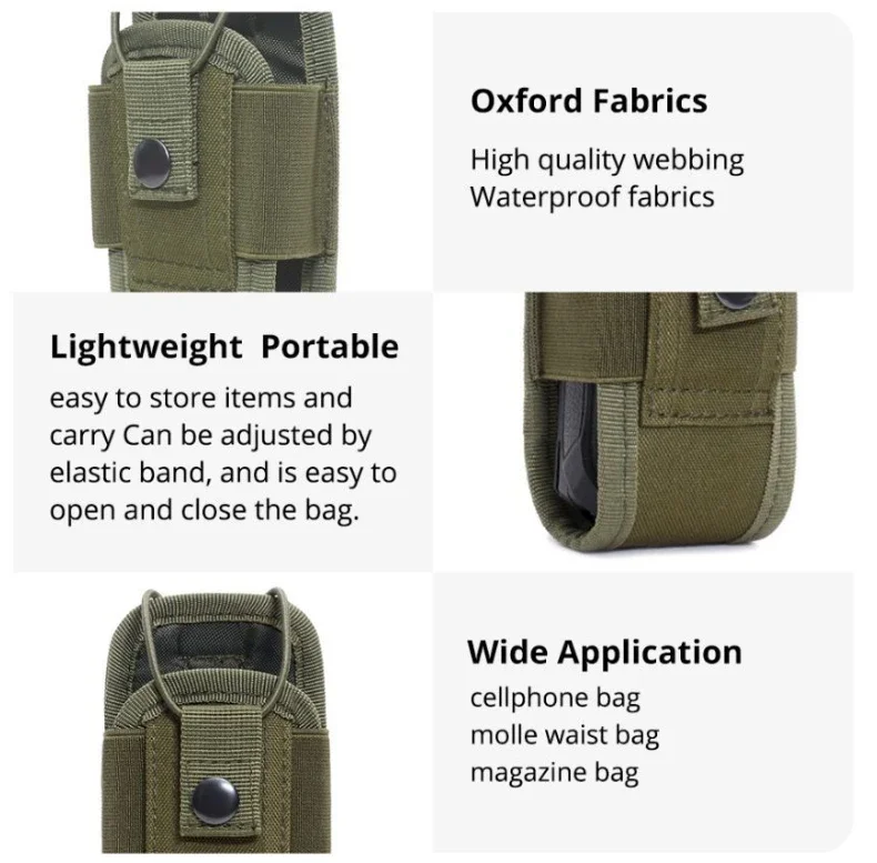 Outdoor Molle Radio Walkie Talkie Pouch Waist Bag Holder Pocket Portable Interphone Holster Carry Bag for Hunting Camping