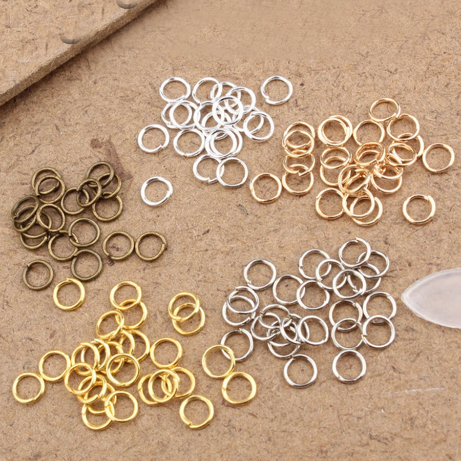 Warna Campuran 200 Buah/Lot 3/4/5/6/7/8/10Mm Logam Terbuka Tunggal Loop Melompat Cincin & Cincin Split Link Cincin untuk DIY Perhiasan Temuan