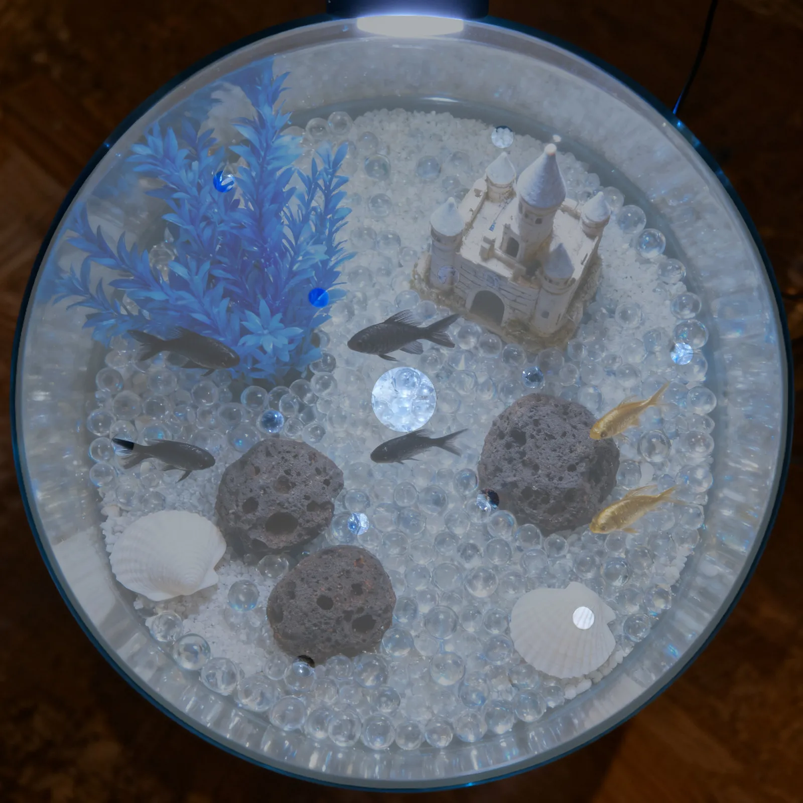 7 Inch Round Acrylic Fish Tank Cover Anti-Escaping Lid Clear Aquarium Protective Plate Fish Bowl Accessory Round Tank Cover