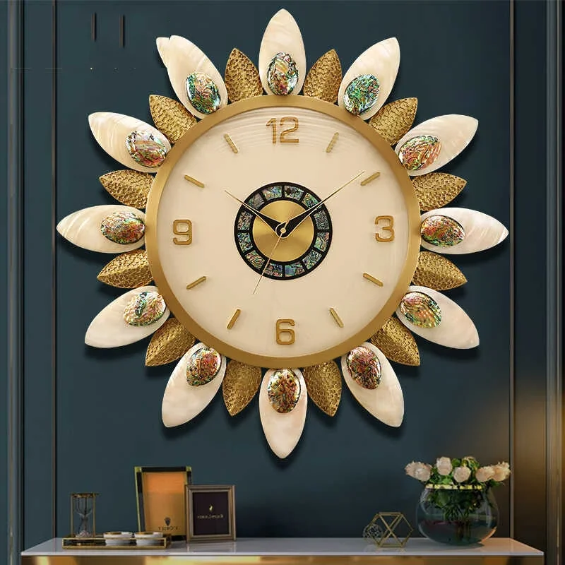 Peacock Aesthetic Wall Watch Xenomorph Design Fashion Restaurant Clock Wall Luxury Living Room Reloj De Pared Home Decoration