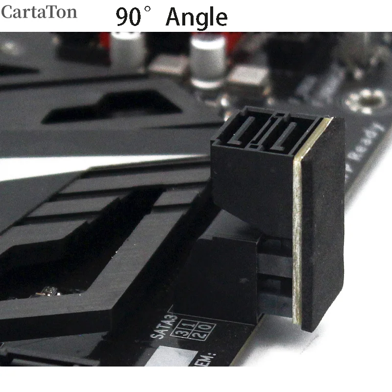 Double SATA 7Pin Female to 7Pin Male 90 180 Angled Turning Connector Power Adapter Elbow Head Mainboard Converter PC Space Test