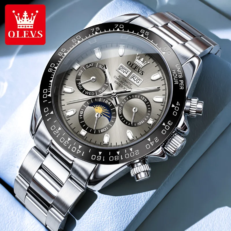 OLEVS 6654 Herrenuhr Original Luxusmarke Multifunktionale Chronograph Mechanische Sportarmbanduhr Wasserdichte Uhr Für Männer