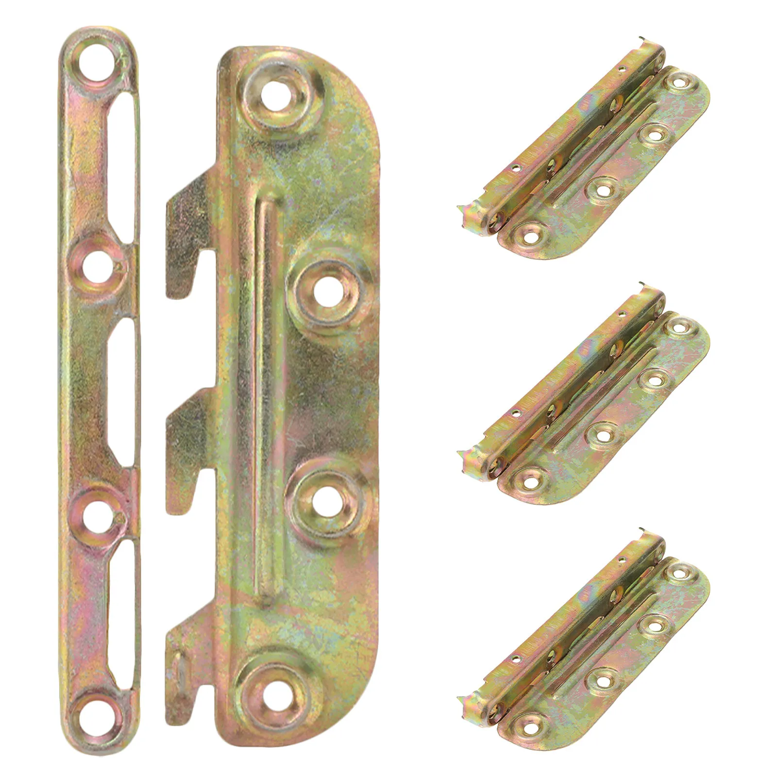4Pcs Bed Frame Brackets Adapter Extended Metal Bed Rail Brackets Stable Headboard Footboard Connector Furniture Hardware