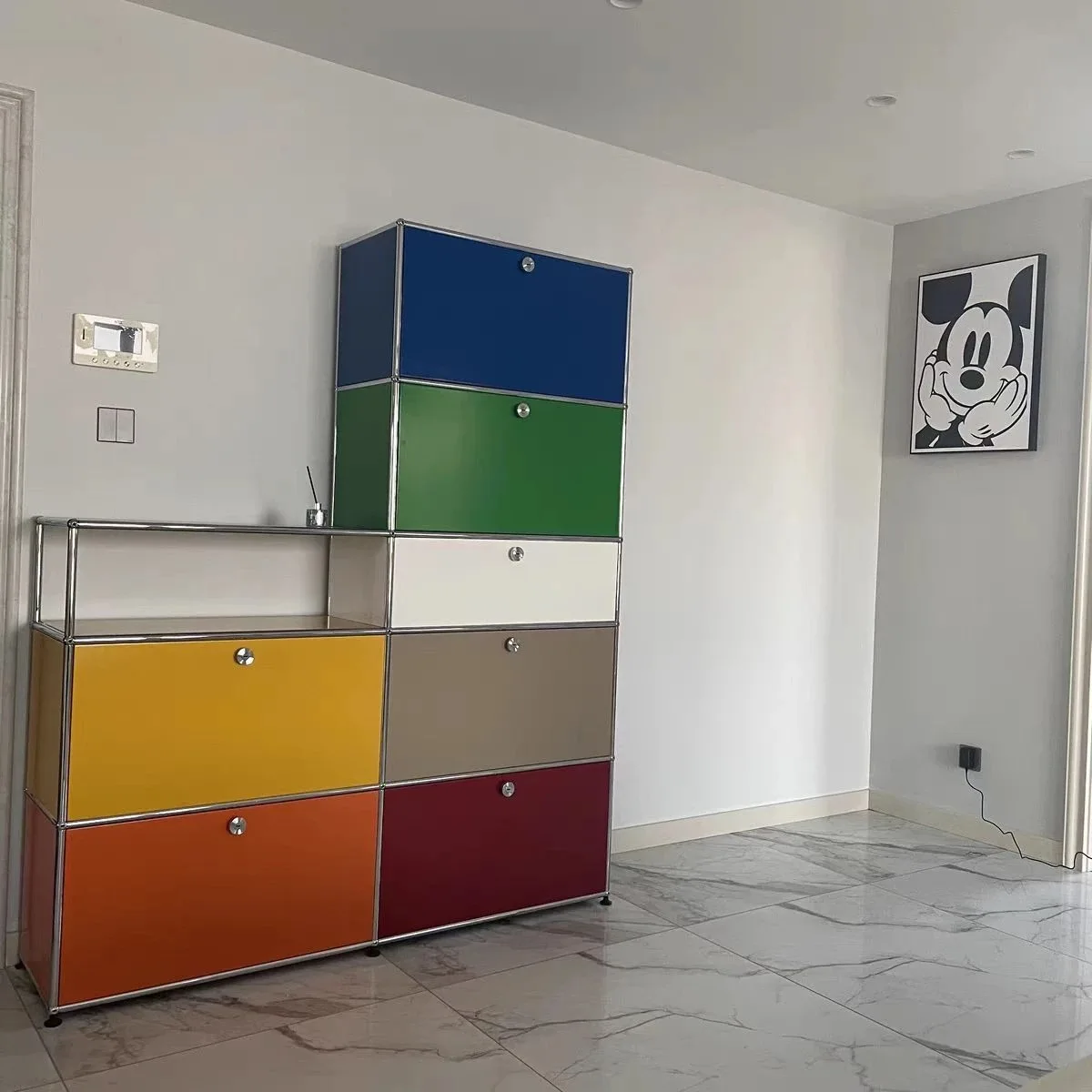 Modern Living Room Cabinet Modular Sideboard Storage Cabinets Combination TV Stand for Customizable Steel Frame Wood Furniture