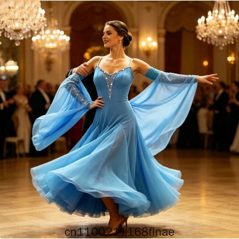 Modern Dance Skirt Social Dance Competition Performance Dress Grand Square Dancer Adult Dance Skirt