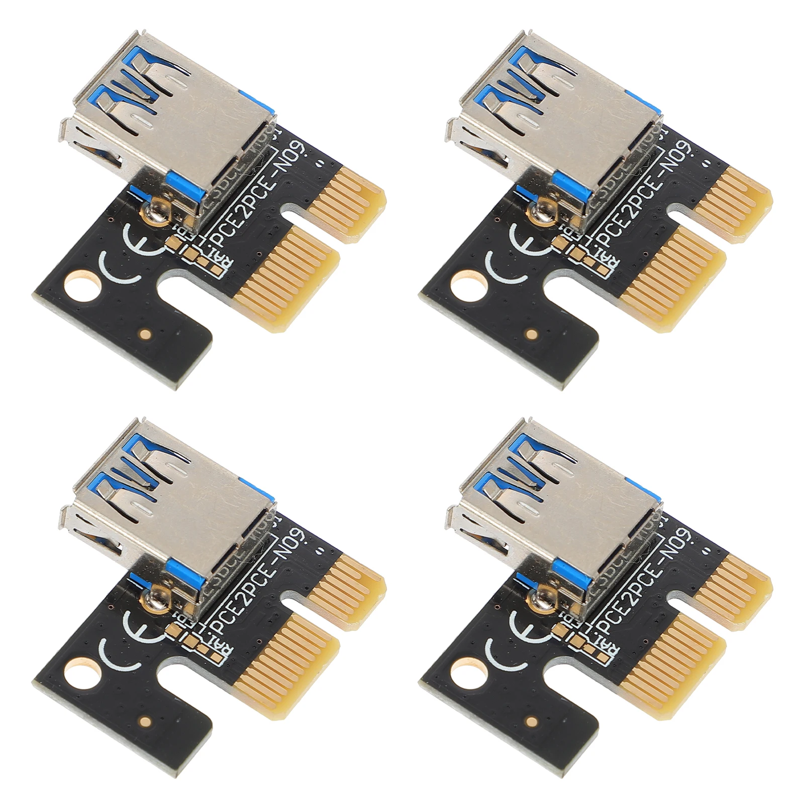 

4 Pcs USB to PCI-E 1X 16X Converters Adapter Cards Riser Mining Computer Parts PCB Accessories High Performance Stable