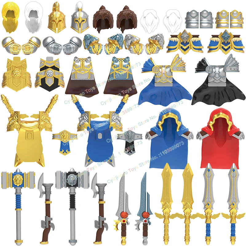 

DT017 Golden Knights Medieval Heavy Armored Soldiers Action Figures Accessories Building Blocks Toys for Children gifts