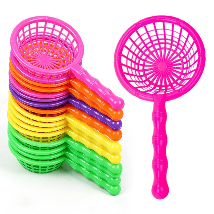 5/10pcs Plastic Fishing Scoop Net Hollow Mesh Skimmer Portable Handheld Net for Bathtub Beach Digging Fishing Game XJM
