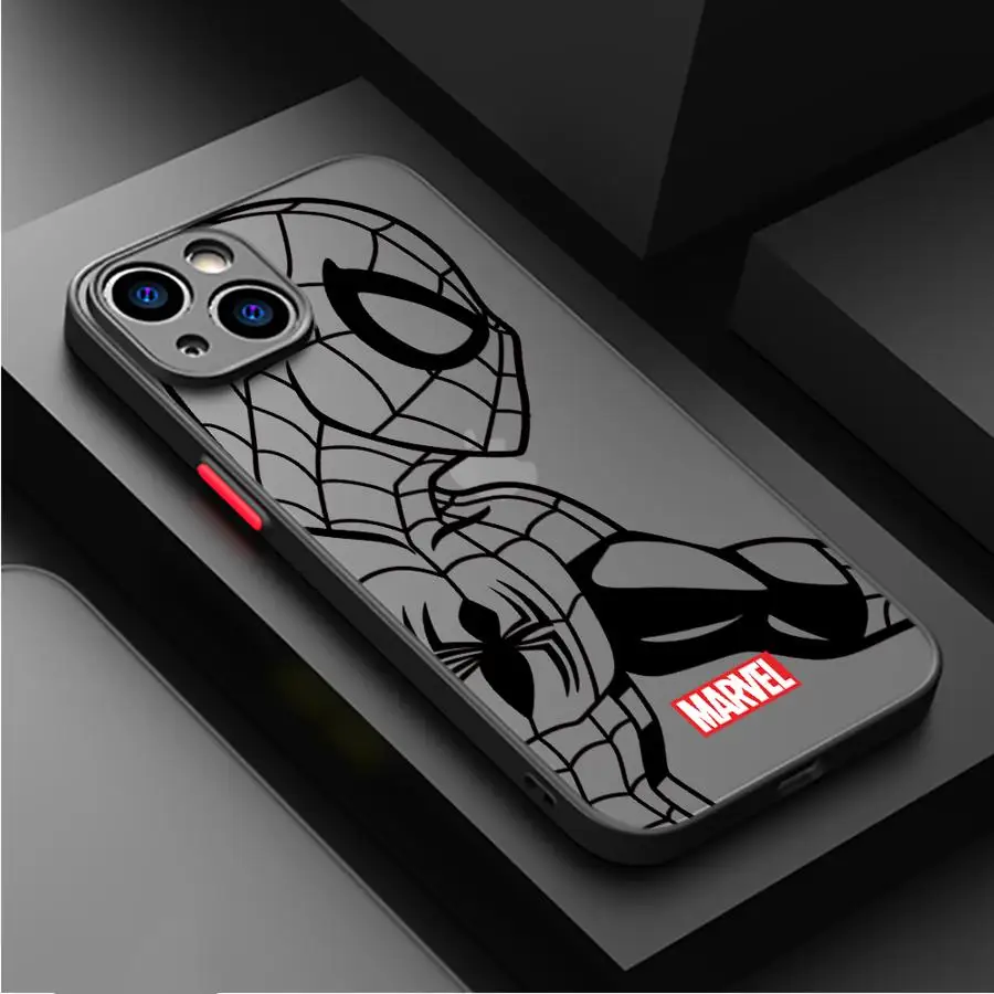 Marvel Spiderman Ironman Case for iPhone 13 14 15 16 Pro Max 14 Plus 15Pro Shockproof Armor Cover image 6