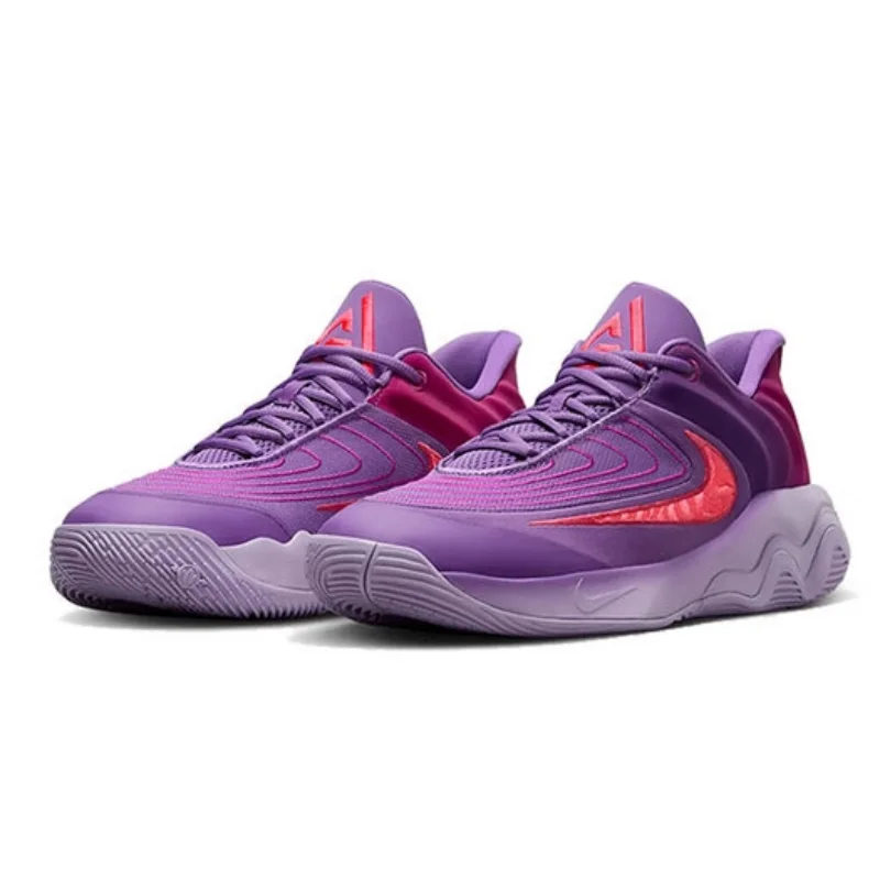 

Nike Antetokounmpo 4 Lightweight Cushioning Durable Rubber Outsole Training Men's Actual Game Basketball Shoes High-Quality Leather Upper Strong Grip Outdoor Sports Basketball Shoes Low-Top Round Toe Purple Cool Color Scheme Court Casual Basketball Shoes 