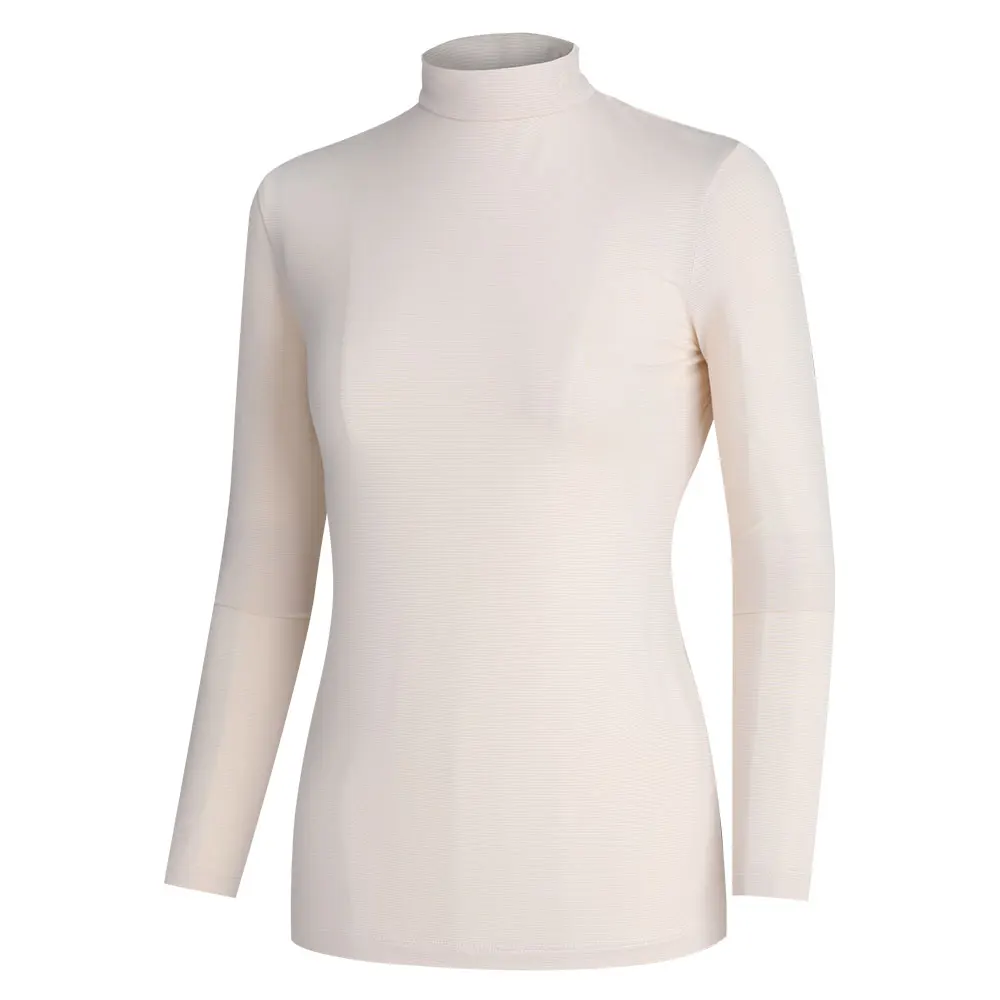Thumbers Pop Women's Poly Cold Cooling Striped Half Neck Long Sleeve T-Shirt (W6St10)