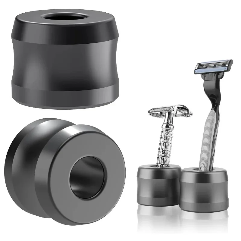 Aluminum Alloy Safety Razor Stand for Men Metal Manual Beard Shaver Holder Shaving Rack for Bathroom Countertop Storage