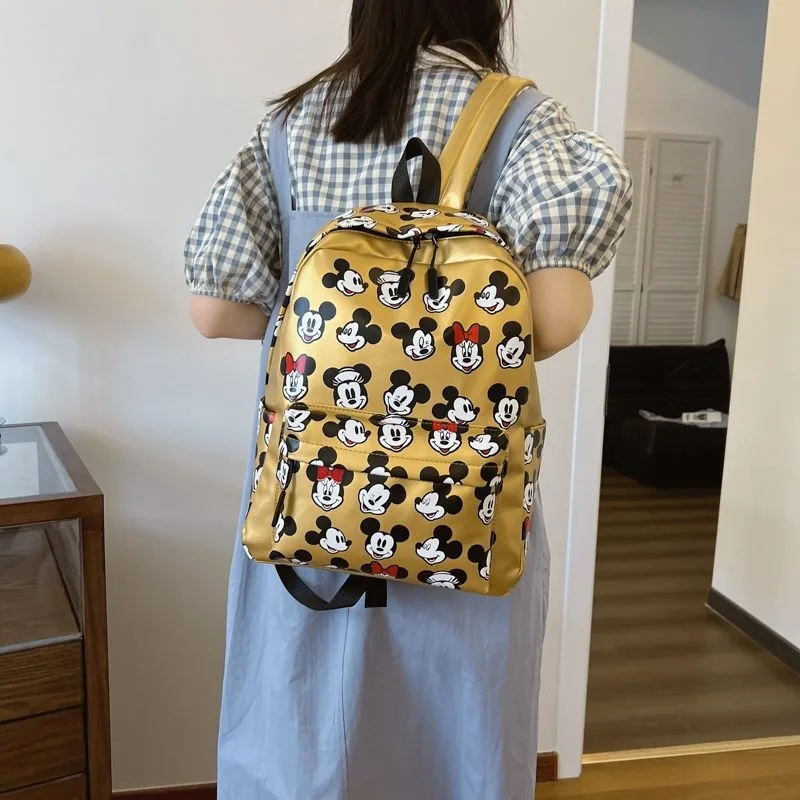新しいミッキーマウスかわいい漫画プリントポータブルバックパックファッションレジャー屋外旅行大容量収納バックパック
