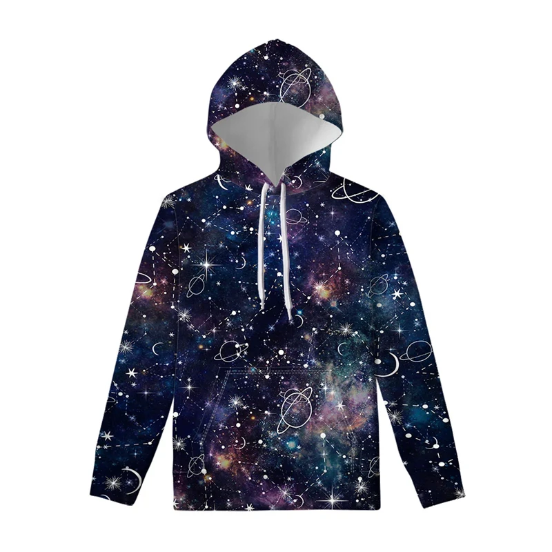 New Hoodies Men Women Galaxy Space 3D Print Long Sleeve Hoodie Hooded Sweatshirts 2024 Street Oversized Graphic Pullovers Tops