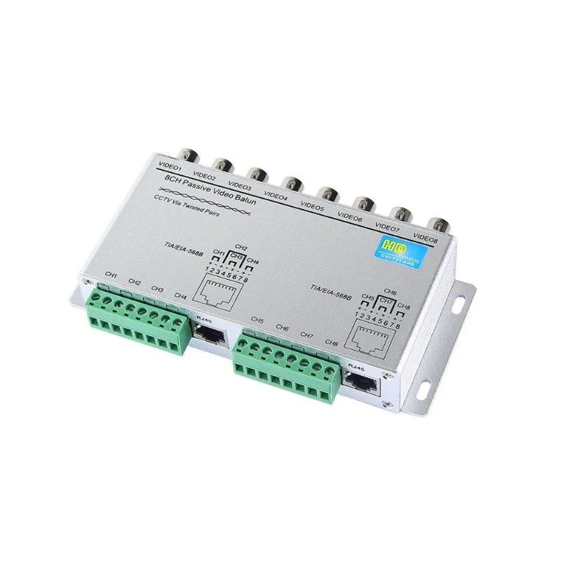 Imagem -02 - Vídeo Balun Adaptador Transmissor Transceptor Passivo Bnc para Utp Cat5 Cat5e Cabo 720p 1080p 4ch 8ch hd Cvi Tvi Ahd Canais