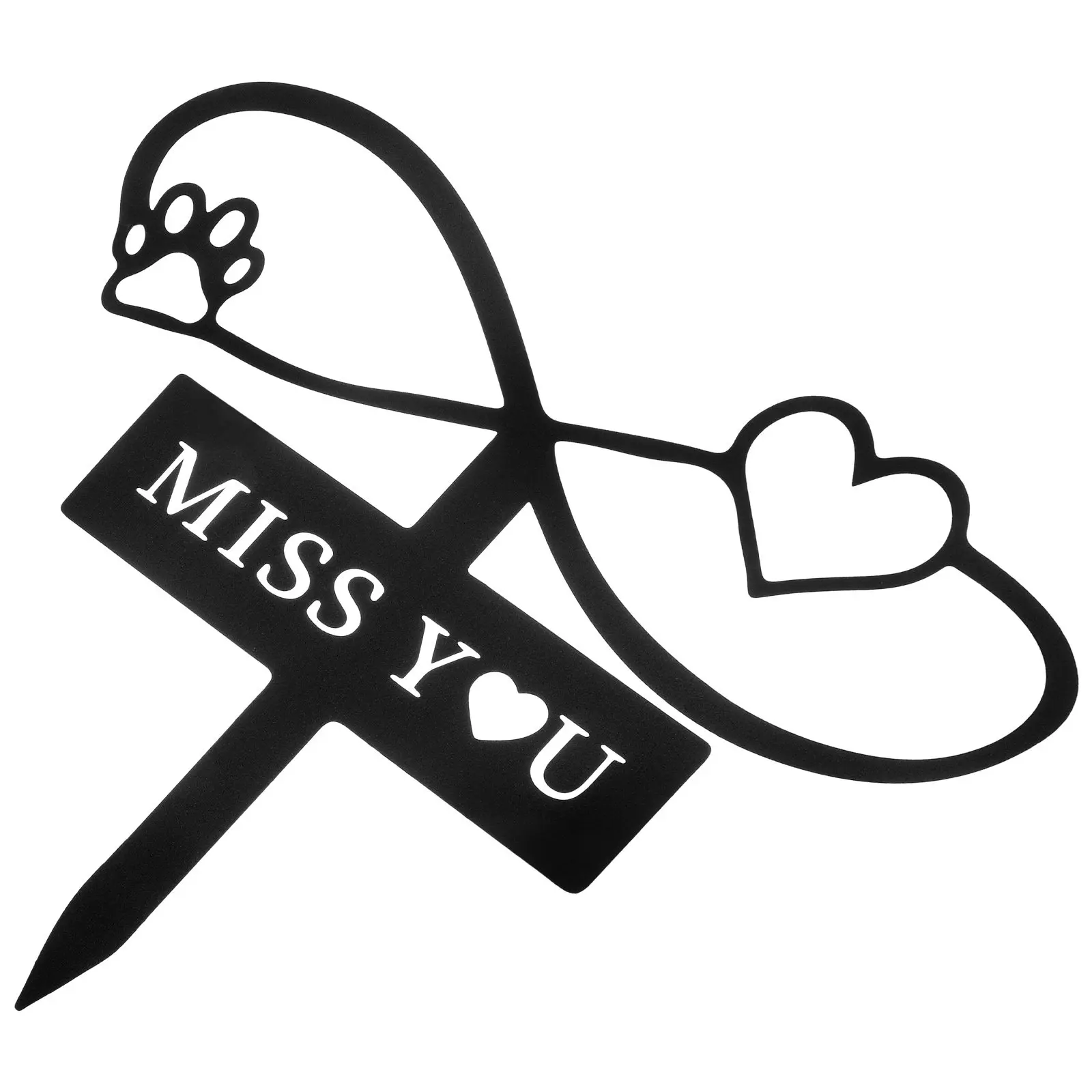 Outdoor Pet Grave Marker Metal Memorial Stake for Dogs Cats Cemetery Garden Decoration Weatherproof Fade Resistant Memorial Sign