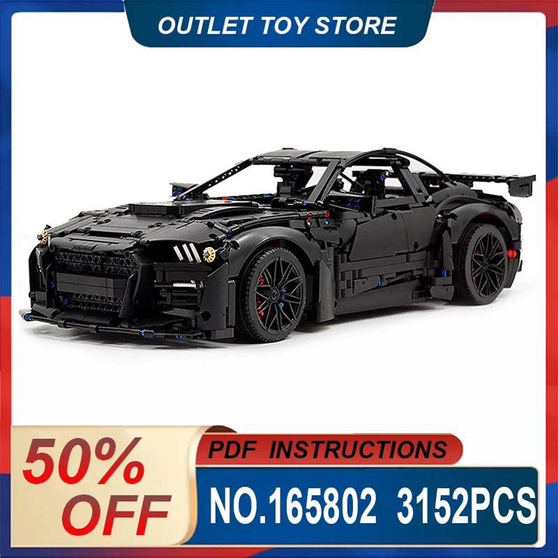 

Technical MOC-165802 Black SuperCar Custom Vehicle Model Building Blocks Brick DIY Toys Birthday Christmas Gifts