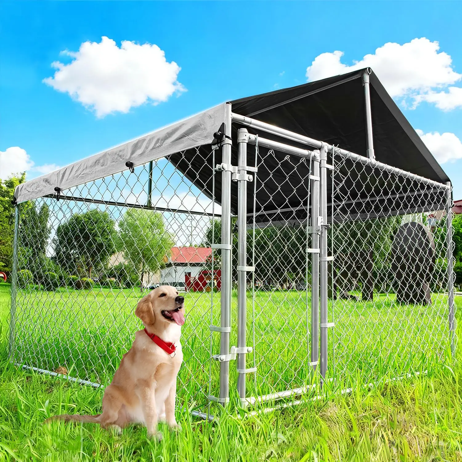 Heavy-Duty Outdoor Dog Kennel - đánh giá và giá Security Chain Door