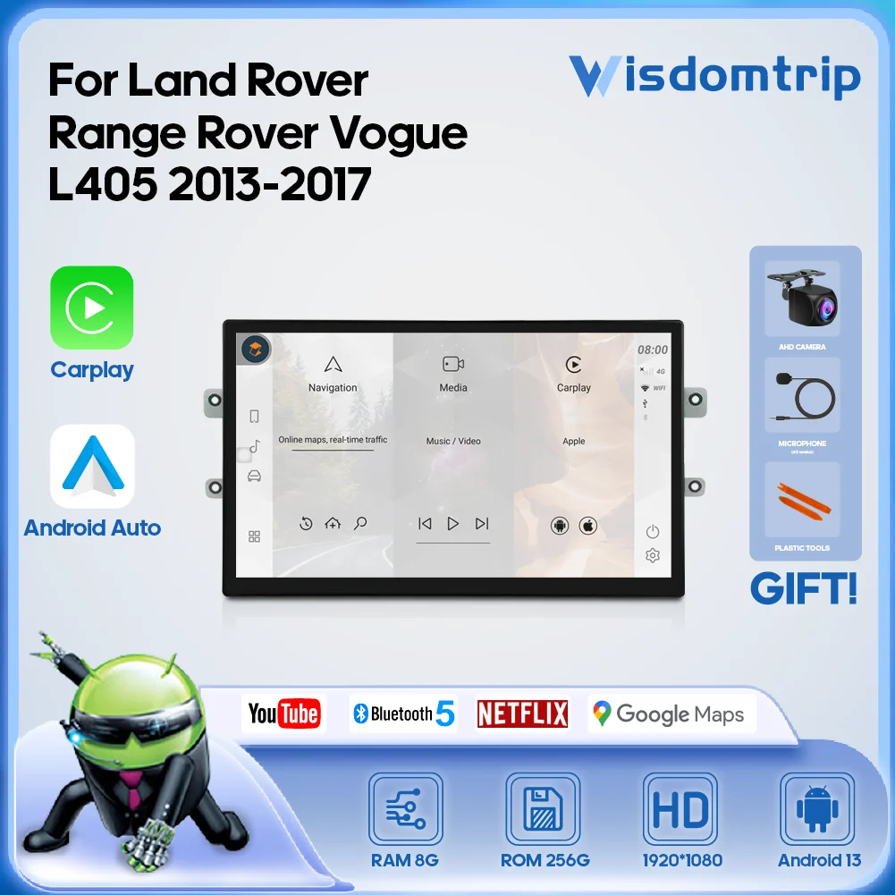 For Land Rover Range Rover Vogue L405 2013-2017 Smart Multimedia Video Player GPS Radio 4G Car Navigation AC Screen Android 13