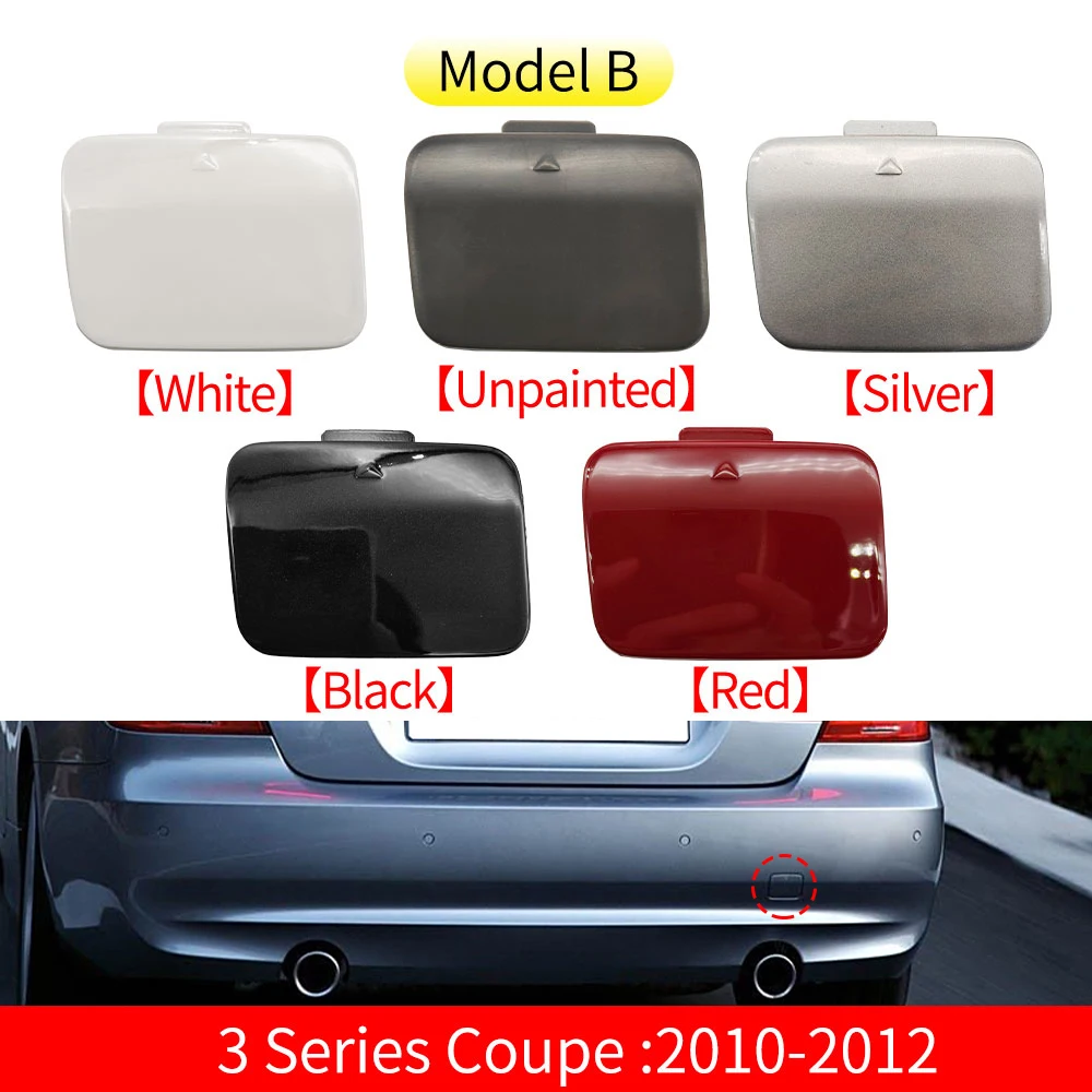 For BMW E92 E93 Car Rear Bumper Tow Hook Cover Cap Black White Silver For BMW 3 Series Coupe 2006-2012 320 323 325 330 335