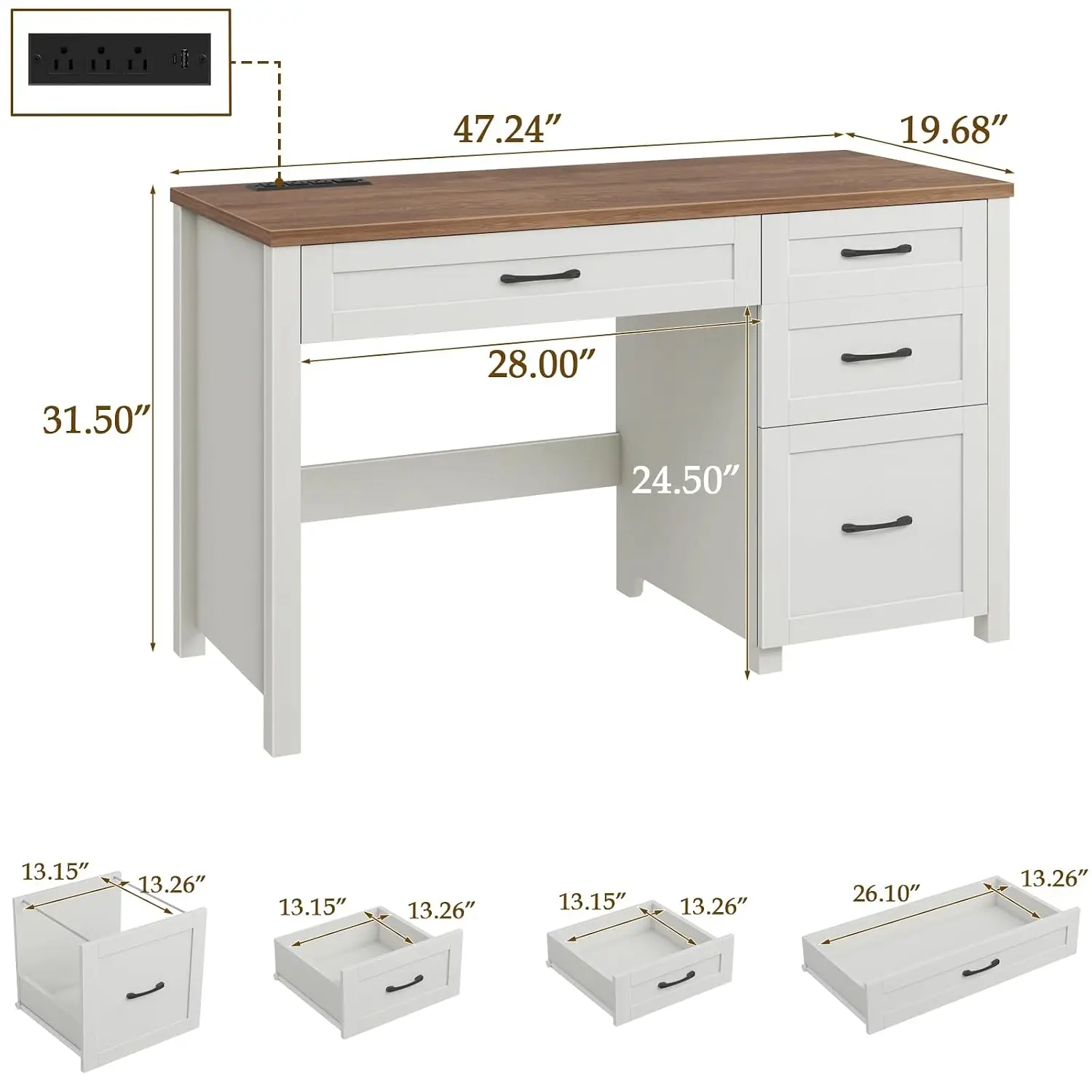 Farmhouse Executive Desk 47