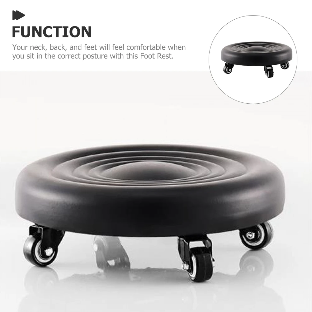 

Small Foot Stool Rotatable PU Material Safe Sturdy Step Stool for Living Room Bathroom Degree Silent Rolling