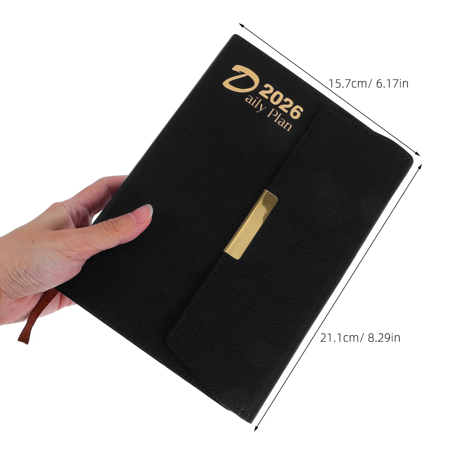 2026 Dated A5 Daily Planner Notebook Compact Design Thick Paper Ink Resistant Portable Office Study Yearly Desk Planner
