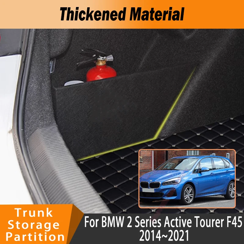 For BMW 2 Series Active Tourer F45 2014~2021 Car Organizer Trunk Side Partition Trunk Interior Storage Box Parts