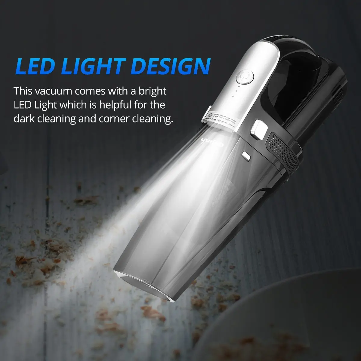 Беспроводной автомобильный пылесос 10000 ПА со встроенным фотофильтром, беспроводной портативный ручной пылесос 150 Вт, Мощное всасывание, домашний автомобильный пылесос