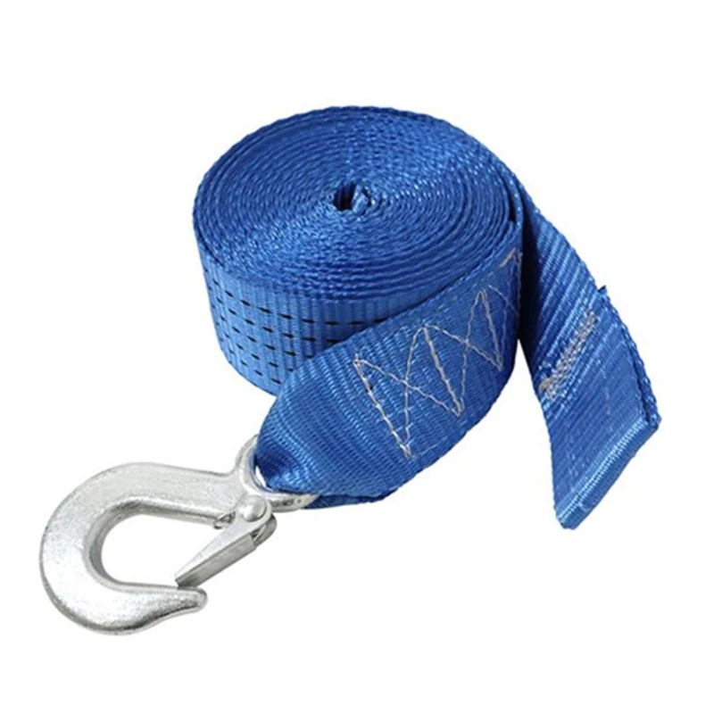 

Ремень лебедки прицепа 6/8/10 м с предохранительным крюком для буксировки автомобиля, лодки, аксессуары для прицепа, сверхмощный сменный буксировочный ремень