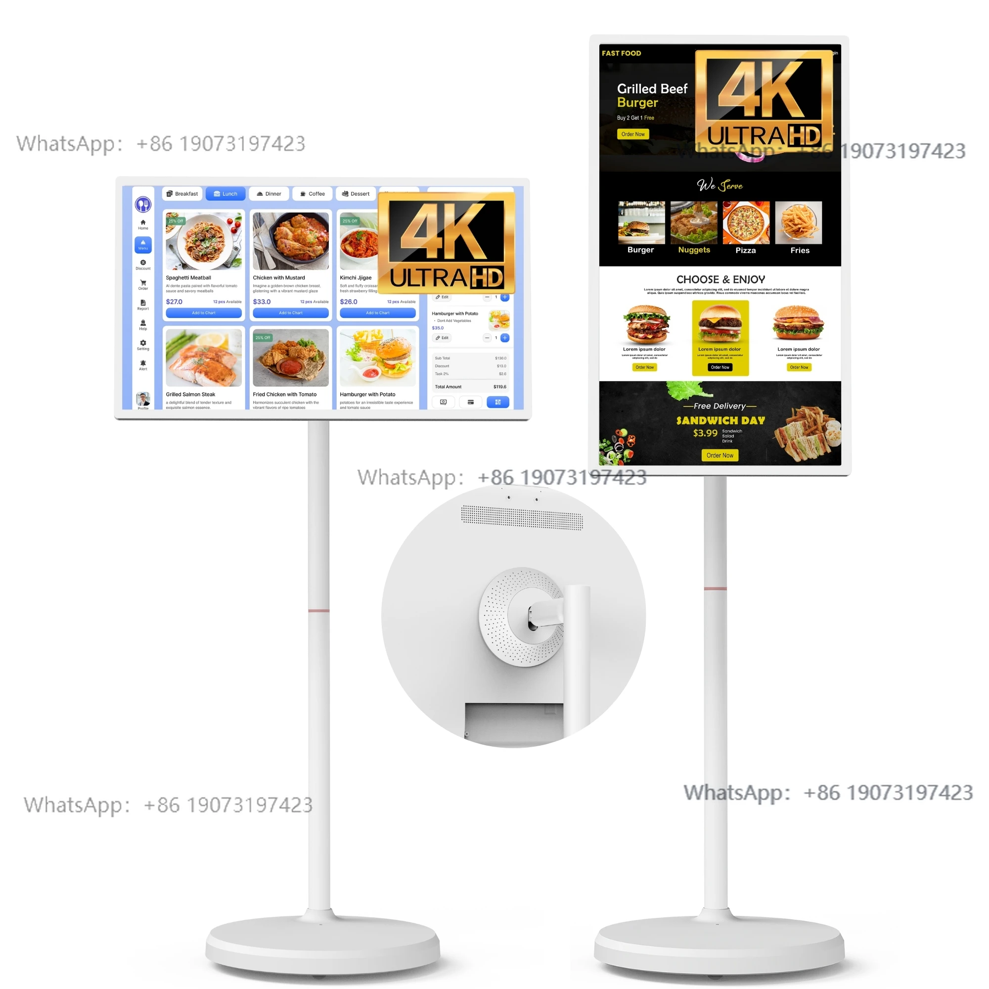 4K interactive 32-inch touchscreen Android 13 8 + 128GB portable display LCD for digital signage business malls