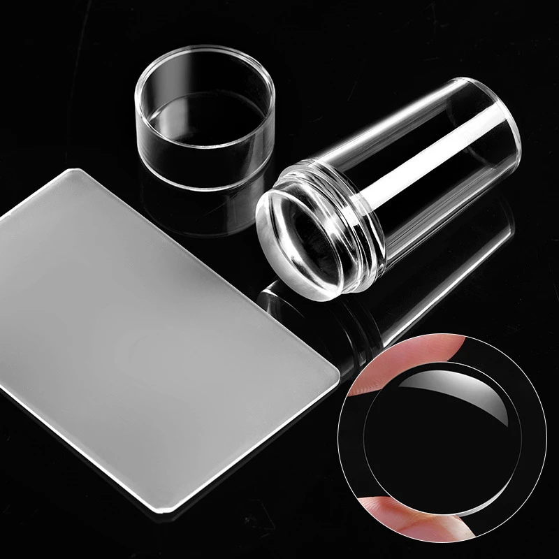 Placas de estampado de uñas transparentes de gelatina, set de estampador y raspador, diseño de malvavisco de silicona, accesorios de manicura 2
