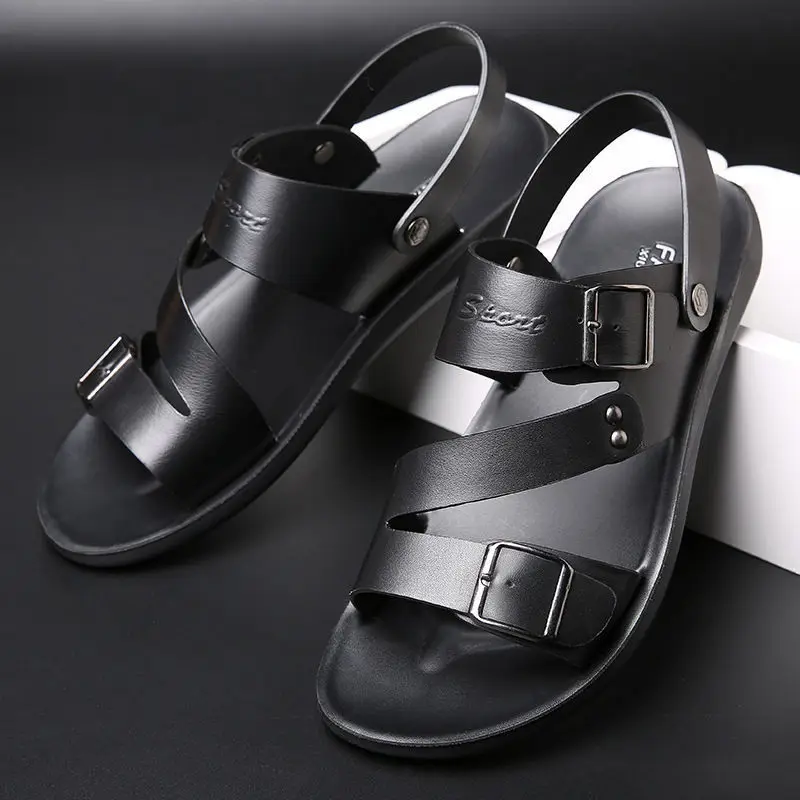 Open Teen Heren Sandalen Zomer Heren Strandschoenen Hoge Kwaliteit Antislip Heren Sandalen Outdoor Nieuw Lederen Slippers Sandalias Hombre