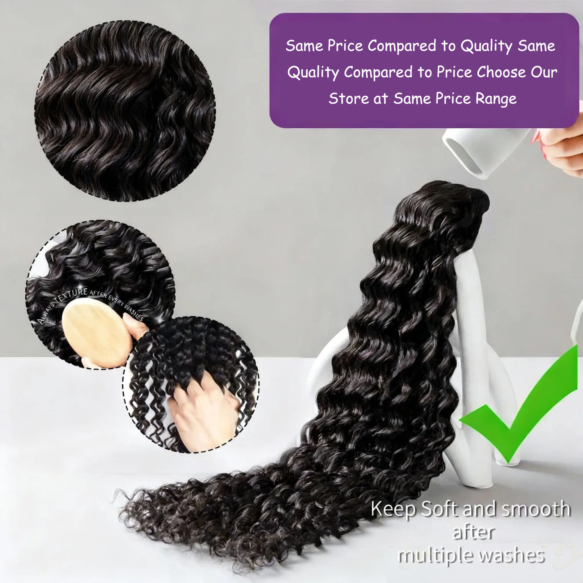 البورمية شعر بشري مجعد حزمة 30 34 بوصة موجة عميقة 3/4 قطعة حزم ريمي الخام لحمة مزدوجة غير المجهزة نسج السائبة جديلة تمديد