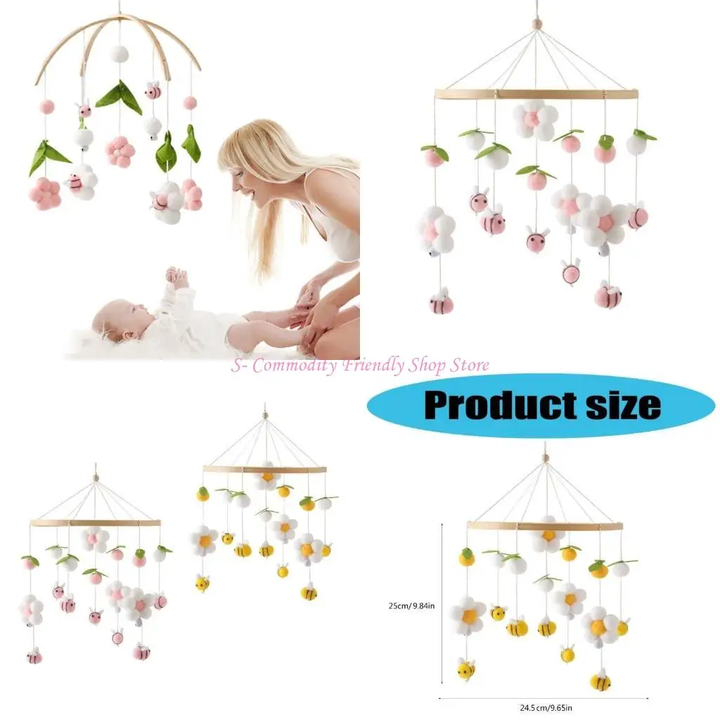 85AEE BABY CRIB NURSERY MOBILE HANKING BED BETS CHISES สำหรับเด็กผู้ชายและเด็กผู้หญิงที่มีดอกไม้หรูหราเพดาน
