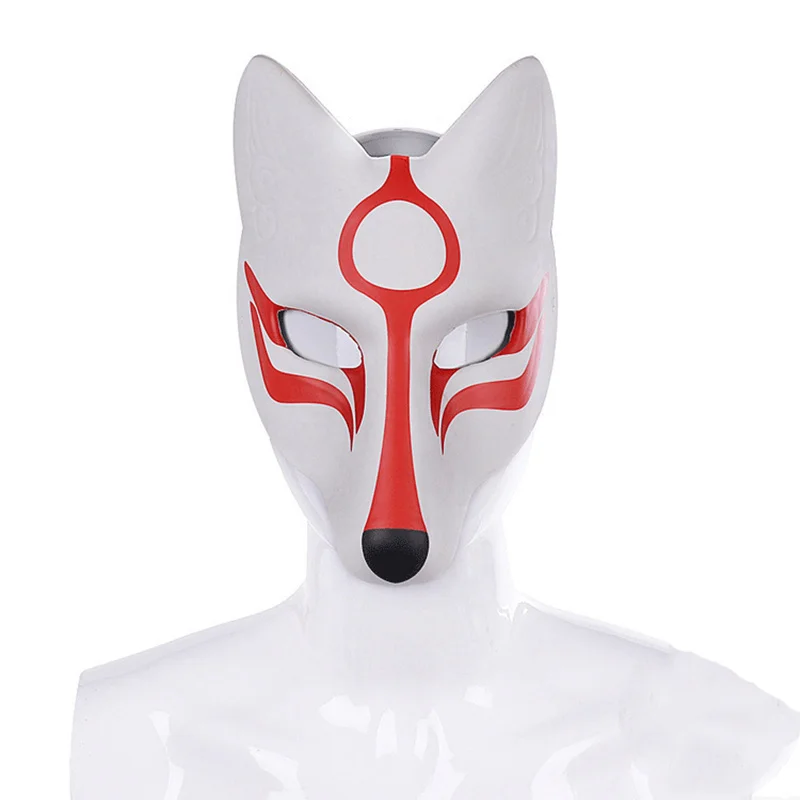 Japoński Kabuki Kitsune maska lisa japońskie Anime Cosplay maska impreza z okazji Halloween rekwizyty kostium akcesoria Masquerade Anime maski