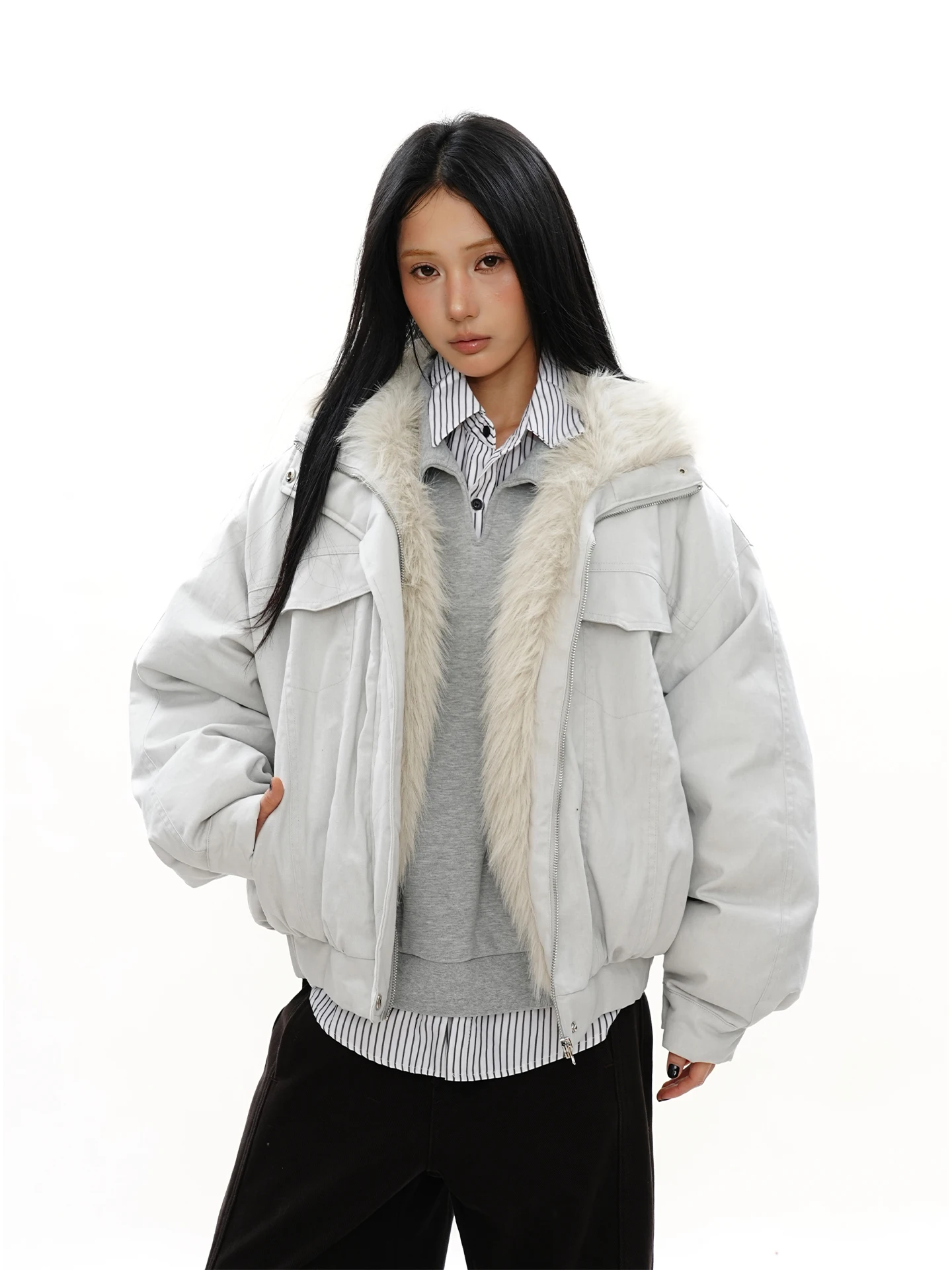 

Утепленная хлопковая куртка-пуховик Thiened 90 для мужчин, теплая, свободного кроя, с длинными рукавами, на молнии, цветная, зимняя