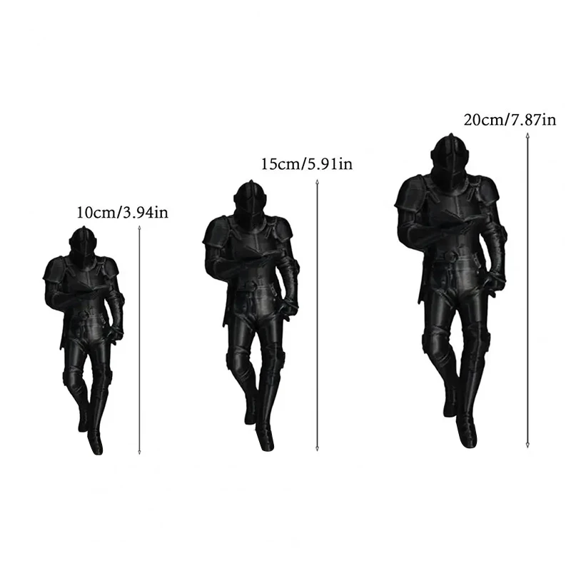 3D-Druck Ritter-Statue Ritter-Bücherregal-Dekoration Rüstete Gotische Statue Fantasy-Bibliothek Figur für Buchliebhaber Desktop-Ornament – Detail 1