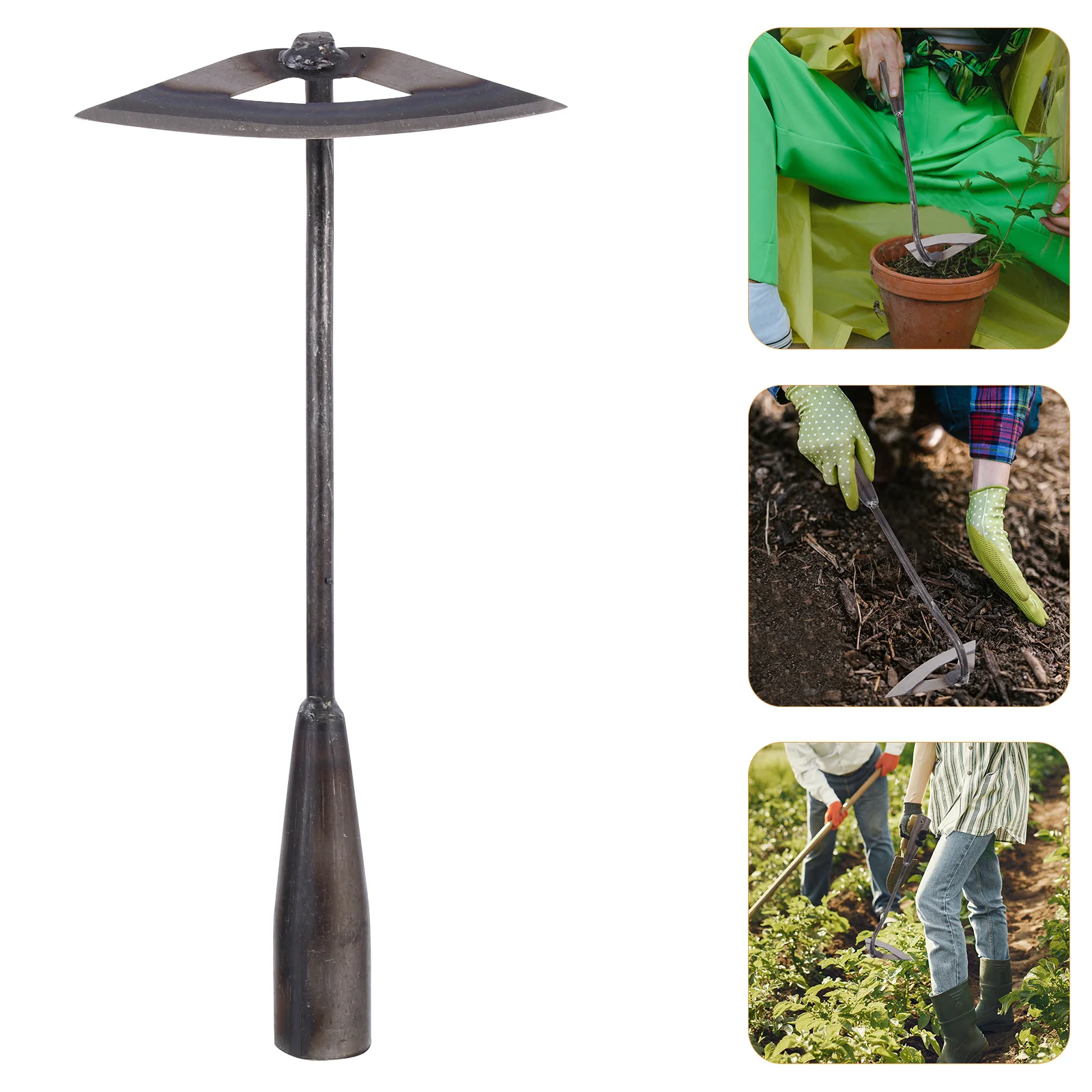 

Premium Steel Hand Hoe Gardening Supply Durable Not Easy to Damage Break Fine Craftsmanship Multipurpose Weeding Planting Tool