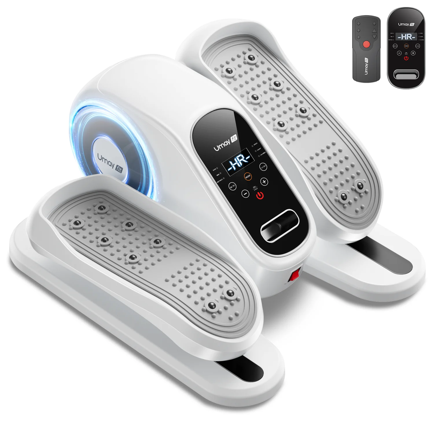 Elíptico portátil silencioso debajo del escritorio para personas mayores, ejercitador de piernas sentado eléctrico con control remoto – Máquina de entrenamiento compacta