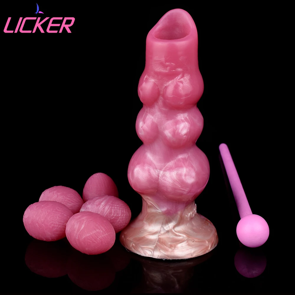 

LICKER Three Knot Wolf Anal Vaginal Massager Fantasy Manual Ovipositor Lay Eggs Dildo For Female Masturbator Adult Game Pleasure