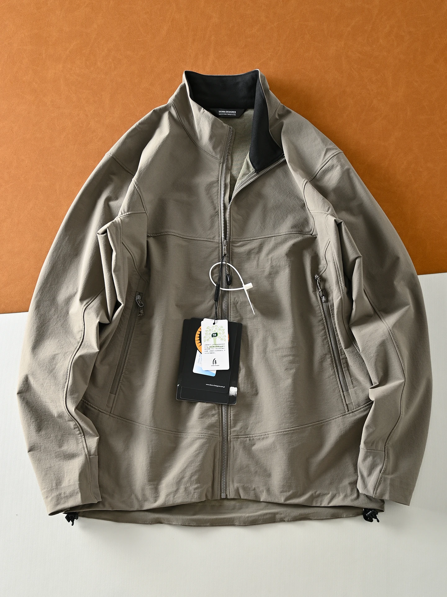 

Outdoor Men's Fce Jaet ell Coat Elastic Collar Anti-scratch Wear-resistant Autumn Busin Casual Zipper Closure