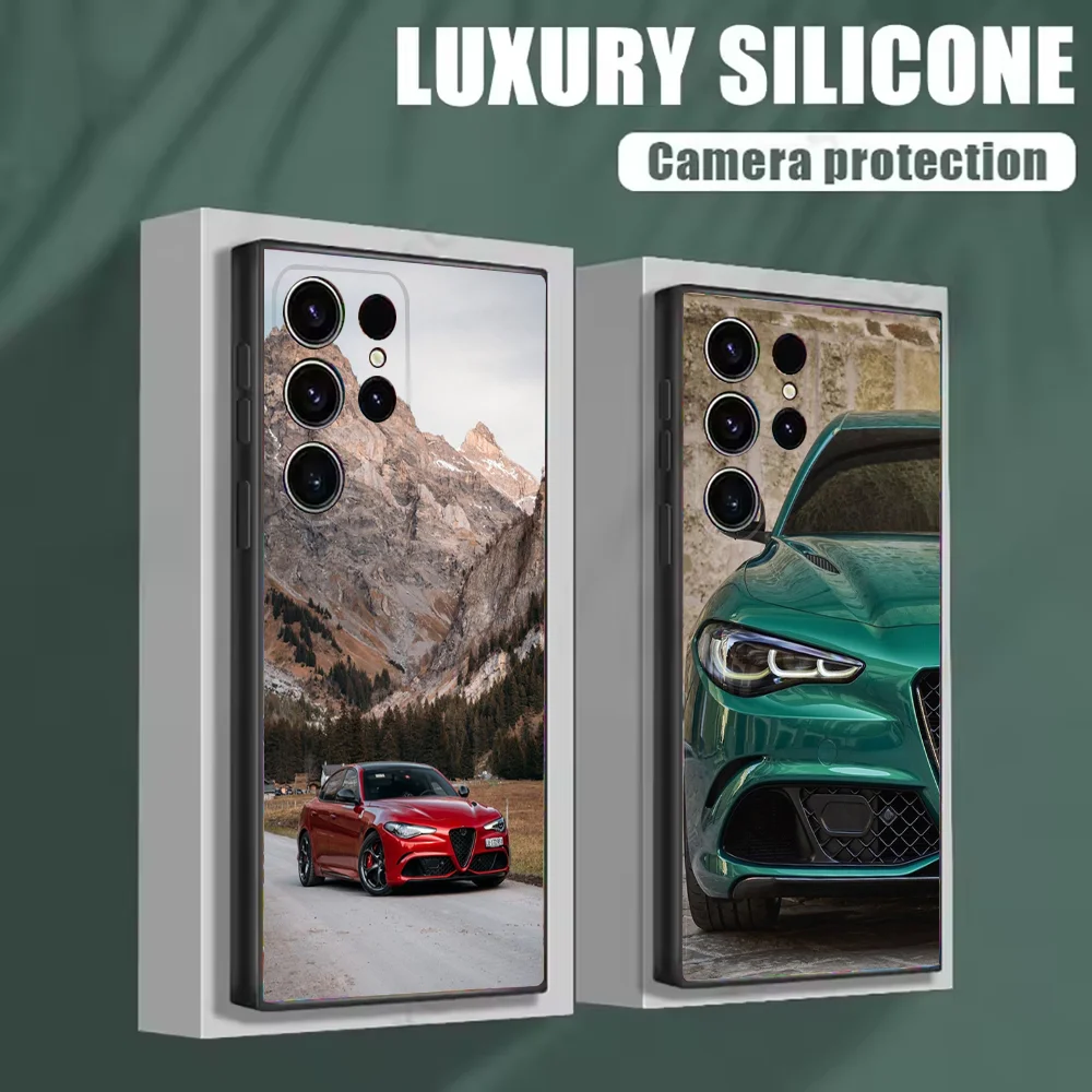 

A-AlfaeS Sport Car R-RomeoS-S Phone Case For Samsung S25,S24,S21,S22,S23,S30,Ultra,S20,Plus,Fe,Lite,Note,10 Black Soft Shell