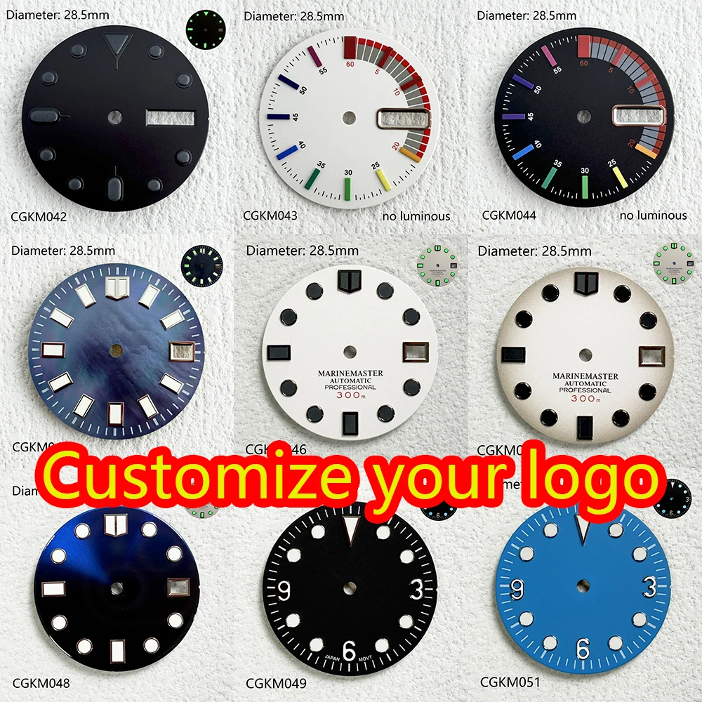 28.5mm Customized Logo Pattern Batch Customized Dial Logo FIT NH Dial 35/36 Dial Watch Movement Dial Custom Exquisite Pattern