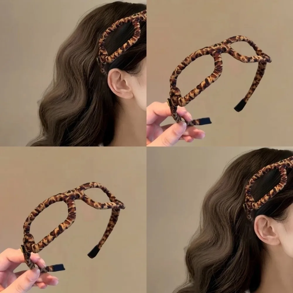 

Styling Headdress Brown Headband Hairpin 2in1 Glasses Headband Leopard Print Leopard Print Glasses Women
