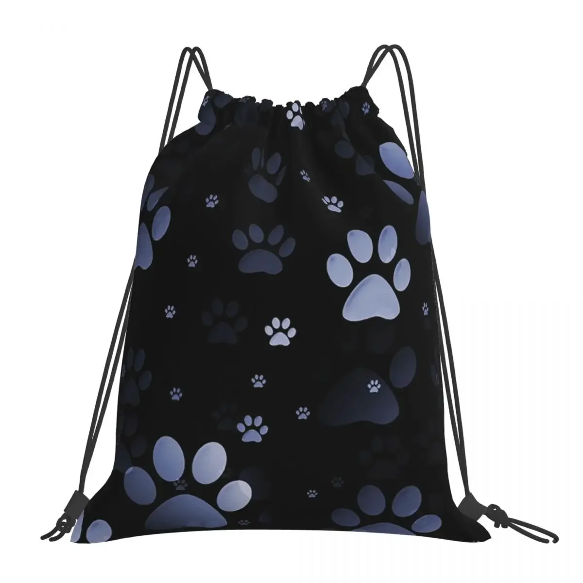 Blue Paw Prints Backpacks Multi-function Drawstring Bags Drawstring Bundle Pocket Sports Bag Book Bags For Man Woman Students