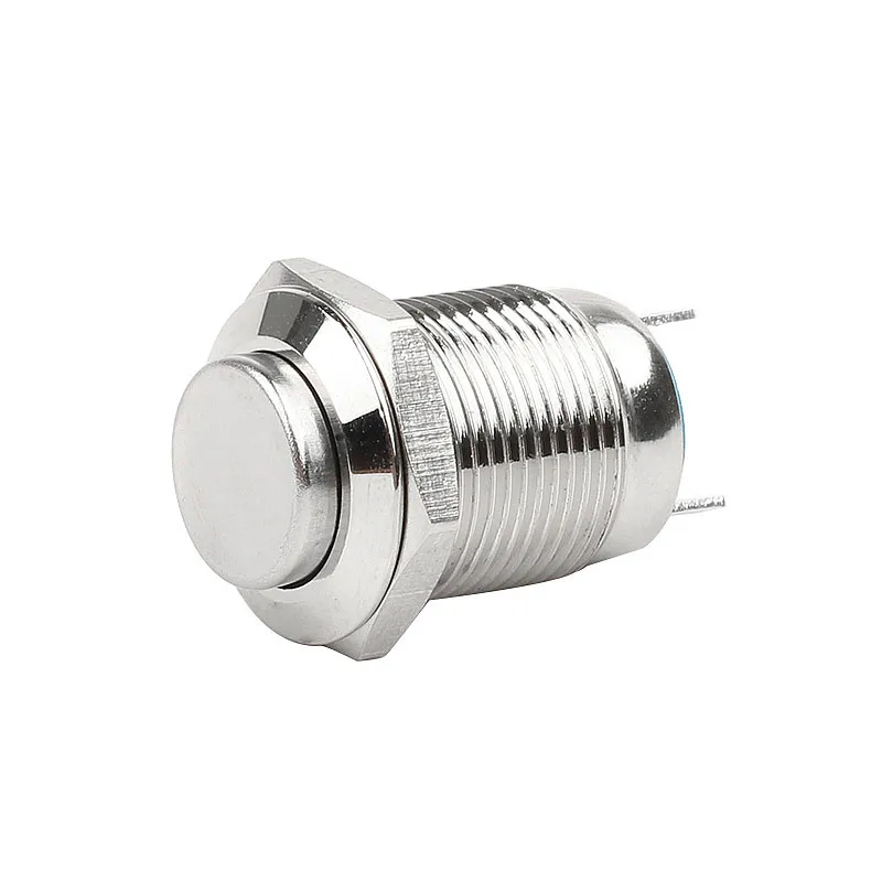 1 PCS,12mm Panel Hole,Metal Push Button Switch,High Head 2 Pin,Mini Round,Momentary/Locking,Electrical Equipment,1NO,3A 250VAC