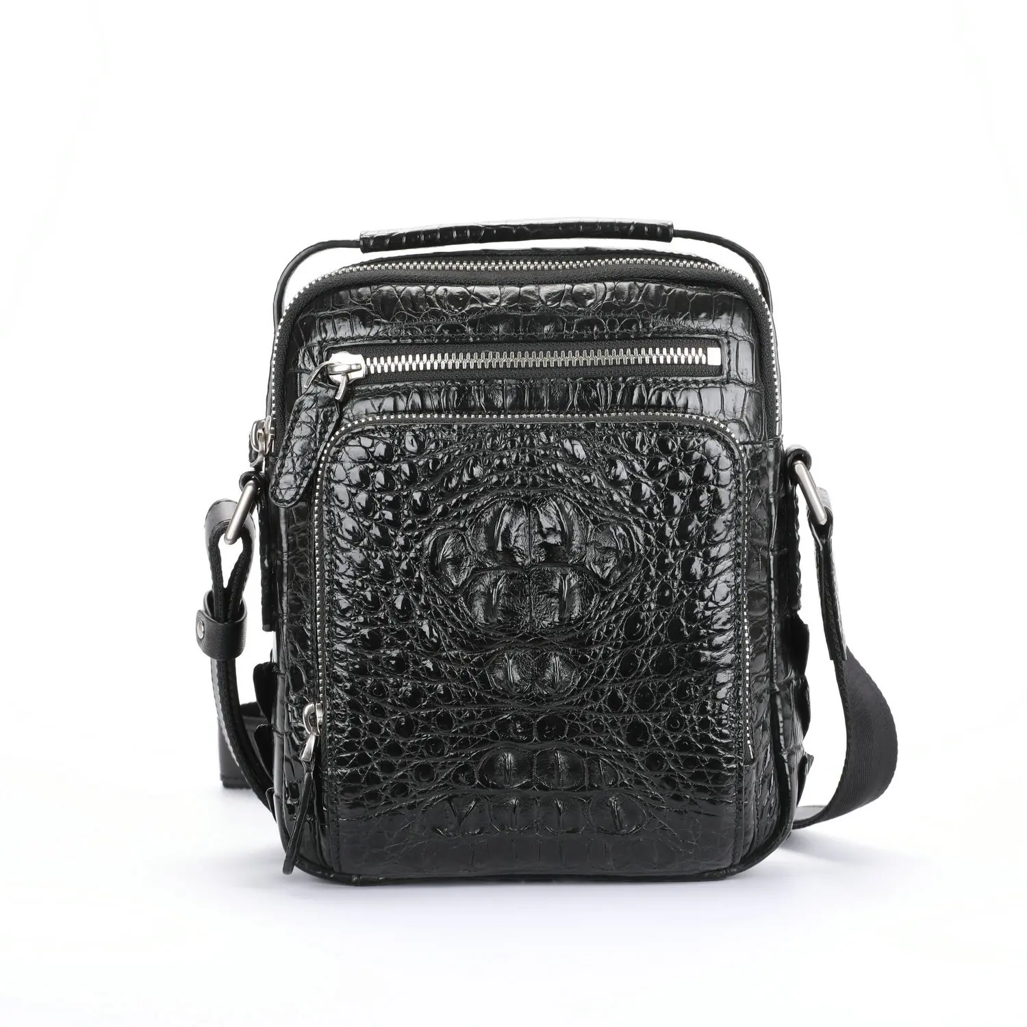 

2025 New Luxury Crocodile Leather Men's Crossbody Bag Genuine Leather Business Casual Shoulder Bag High-end Men's Bag 45