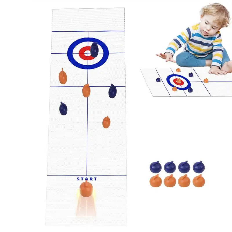 Tabletop Curling Indoor Tabletop Curling Mini Shuffleboard Table Game Multifunctional Mini Tabletop Games Family Sports Game