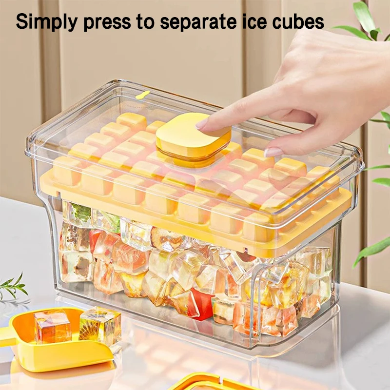 1Pieces 34/68Grids Ice Mould Large Capacity Ice CompartmentFood Grade Ice Storage Box For Home Use Ice Tray Outdoor Tableware